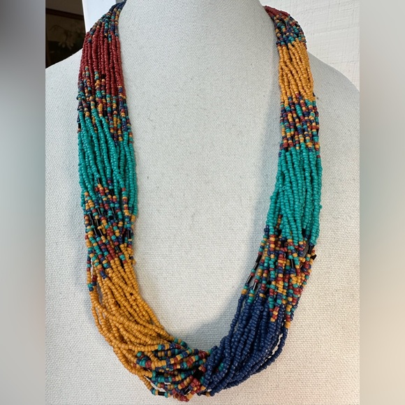Large long multi strand seed bead necklace - Picture 1 of 7